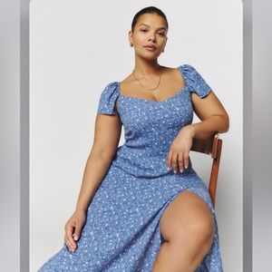 Reformation Baxley Dress Es. Color: Eve Size: 18